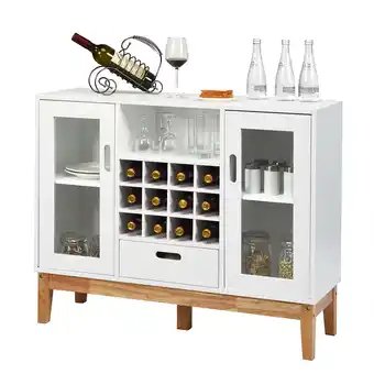 Walmart Costway Wood Storage Cabinet w/ Rack & Drawer offer
