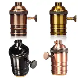 Walmart Fairnull Vintage E26 E27 Hang Light Lamp Bulb Holder Switch Edison Screw Cap Socket offer