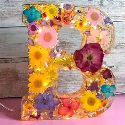 Walmart 2024 New Upgrade Flower Night Light Flower Letter Resin Home Decoration Gift offer