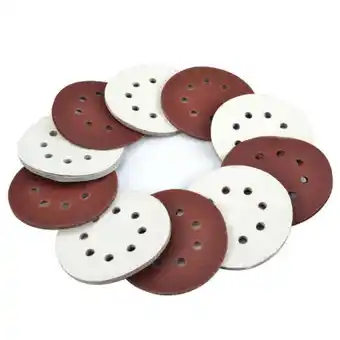 Walmart Fairnull 10Pcs/Set 8 Holes Round Shape Grinding Sanding Discs Hook Loop Sandpaper Pad offer