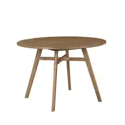Walmart Mainstays 44inch Solid Wood Round Dining Table, Walnut Color, Include 1 Table offer