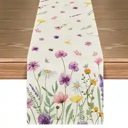 Walmart Sm:)e Daisy Lavender Spring Table Runner for Summer 13x72 Inch offer