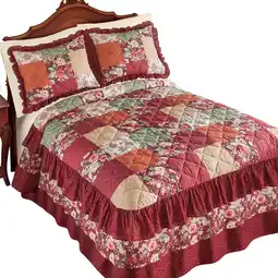 Walmart Collections Etc Olivia Rose Quilted Patchwork Tiered Ruffle Bedspread offer