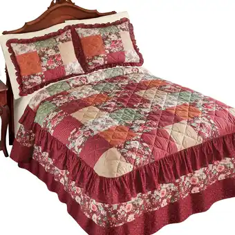 Walmart Collections Etc Olivia Rose Quilted Patchwork Tiered Ruffle Bedspread offer