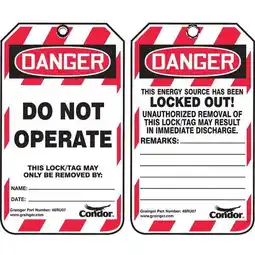 Walmart Condor Lockout Tag,3/8 in. Hole,PK10 48RU07 offer