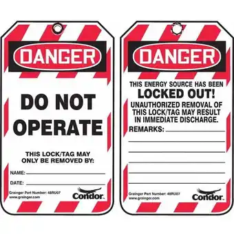 Walmart Condor Lockout Tag,3/8 in. Hole,PK10 48RU07 offer