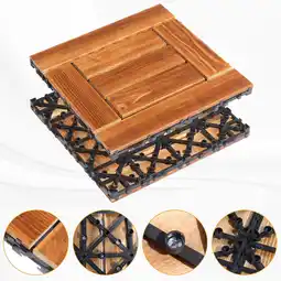 Walmart Zimtown Deck Tiles Wooden Interlocking Flooring Tiles,11.8x11.8 (9 Pcs) offer