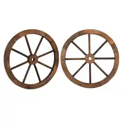 Walmart UBesGoo 24 Brown Rustic Fir Decoration Wagon Wheels, Set of Two offer