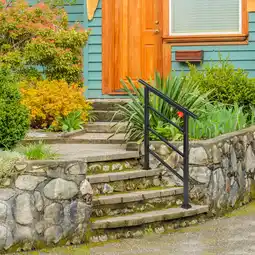 Walmart UBesGoo 1-3 Steps Adjustable Black Wrought Iron Handrail for Outdoor Stair offer