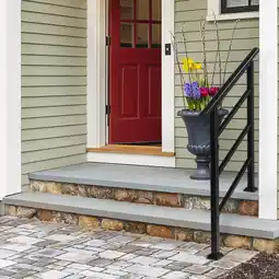 Walmart SalonMore 2 or 3-Step Handrails for Stairs Outside Adjustable Hand Rails for Outdoor Steps Black offer