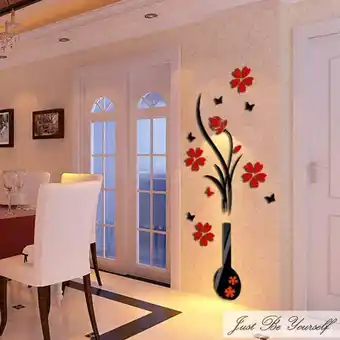 Walmart Home Decor Gnobogi DIY Vase Flower Tree Crystal Arcylic Wall Stickers Decal Home Decor Clearance offer