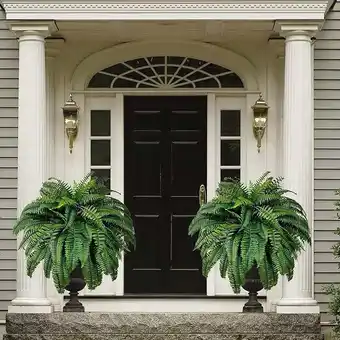 Walmart Fankiway Lifelike 1.96 Inches Artificial Boston Fern for Porch Window Home Decor offer