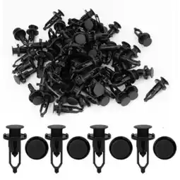 Walmart ASKMZ 30Pcs Black Plastic Push-Type Car Fastener Clips Rivets for Toyota offer