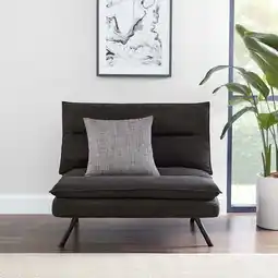 Walmart Mainstays Pillow Top Convertible Chair with 37.59in. x 29.33in. x 31.49in, Charcoal for Adult offer