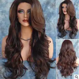 Walmart YMUQEIGH Clearance Long Loose Wavy Syntheic Wig Front Wig Curly Full Natural Hair Wigs Women Black offer