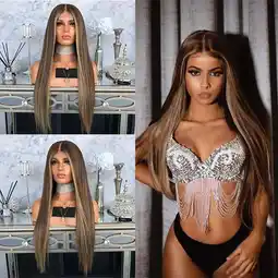 Walmart YMUQEIGH Clearance Medium Length Body Black Natural Low Temperature Synthetic Wigs Hair For Brown offer