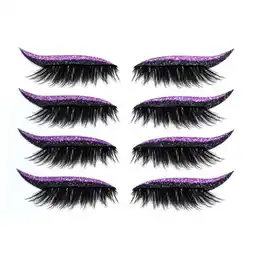 Walmart YMUQEIGH Deals 4Pairs Reusable Eyelid And Eyelash Stickers Makeup Instant Easy Application offer