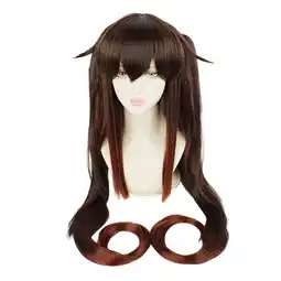 Walmart potrochi Deals 100cm Brown And Black Cos Game Anime Wig Fiber Silk Wig Rose Net With Hair Net offer