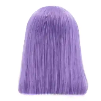 Walmart potrochi Deals Front Lace Wig Medium Length Straight Hair Wig Purple Short Style offer