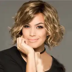 Walmart YMUQEIGH Clearance Fashion Synthetic Short Gold Curly Hair Wig Natural Hair Wigs Female Fiber offer