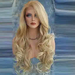Walmart YMUQEIGH Clearance Fashion Women's Fading Long Curly Hair Big Gold Wig offer