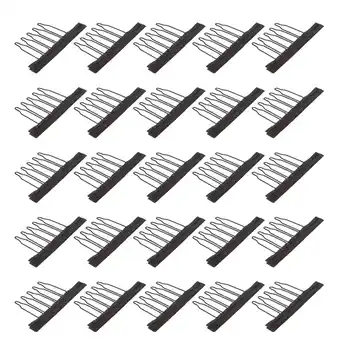 Walmart 25pcs Hair Combs Combs and Clips for Cap Combs for Wigs Making Accessories Black offer