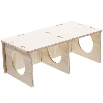 Walmart Hamster Solid Wood House Guinea Pig Cabin Hide Platform Bunny Toys Strengthen Gerbil Hideout offer