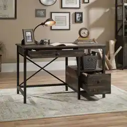 Walmart Sauder Steel River Writing Desk, Carbon Oak Finish offer