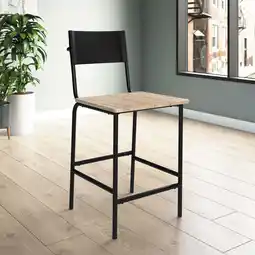 Walmart Sauder Boulevard Cafe Counter Height Stool with Black Faux Leather, Mixed Finish offer