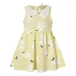 Walmart FRSASU Clearance Toddler Kids Sleeveless Doll Collar Vest Dress Princess Dress Yellow 9-12 Months offer