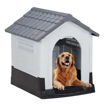 Walmart Zimtown Dog House Indoor Outdoor Plastic Doghouse Waterproof 33'',Gray offer