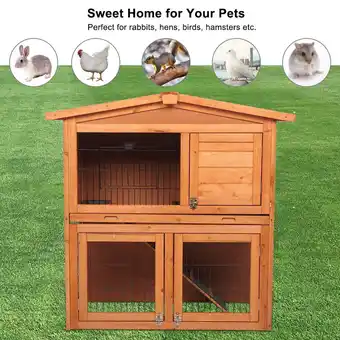 Walmart Ktaxon Outdoor Wooden Chicken Coop Wooden Rabbit Hutch Poultry House (40'') offer