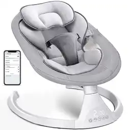 Walmart Baby Swing for Infants, OEIKPFN Bluetooth Swing for Babies 0-12 Months with 5 Speed, Gray offer