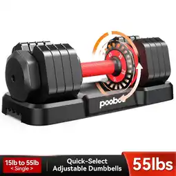 Walmart LNOW 55LB Adjustable Dumbbells 15lb to 55lb Adjustable Dumbbells for Home Gym Exercise Equipment offer