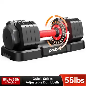Walmart LNOW 55LB Adjustable Dumbbells 15lb to 55lb Adjustable Dumbbells for Home Gym Exercise Equipment offer