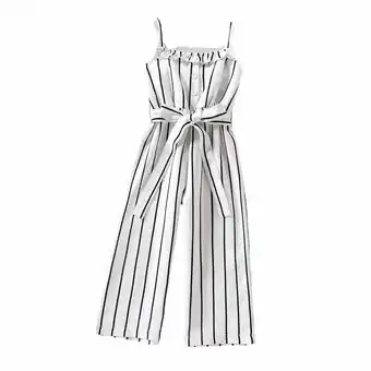 Walmart Utlike Girls Pants Suspenders Striped Waist Loose Summer Jumpsuit Size 2 Years-3 Years offer