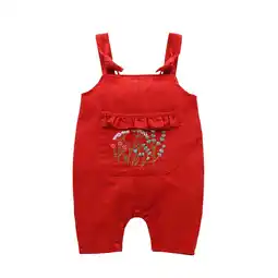 Walmart Utlike Girls Pants Suspender Trousers Baby Cute Pants Embroider Pants Size 3 Months-6 Months offer