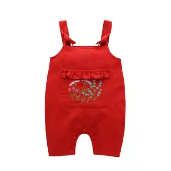 Walmart Utlike Girls Pants Suspender Trousers Baby Cute Pants Embroider Pants Size 3 Months-6 Months offer