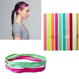 Walmart ASKMZ Solid Color Double Band Anti-Slip Sports Yoga Elastic Headband for Women Girls offer