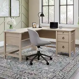 Walmart Sauder East Adara L-Shaped Computer Desk, Cascade Oak Finish offer