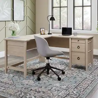 Walmart Sauder East Adara L-Shaped Computer Desk, Cascade Oak Finish offer
