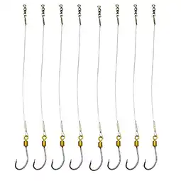 Walmart Fairnull 5Pcs Anti-Bite Stainless Steel Wire Leader Fishing Rigs Hooks Line Tackle Tool offer
