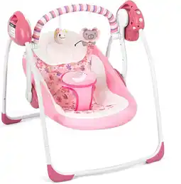 Walmart OEIKPFN Foldable Baby Swing for Infants with 6 Speeds & Soothing Music, 0-9 Months, Pink offer
