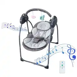 Walmart KFeng Baby Swing for Newborns Electric Motorized Infant Swing,Bluetooth Music,Remote,Gray offer