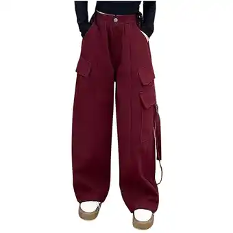 Walmart Kids Clothes Girls Cargo Pants High Waisted Baggy Sweatpants Straight Wide Leg Casual Loose Trousers offer