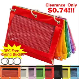Walmart Sovlvnd Oxford Cloth 3 Ring Binder Pencil Case, Black offer