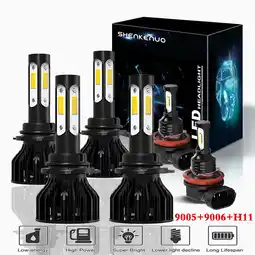 Walmart For HONDA CIVIC 2006-2015 9005+9006 High/Low Beam Headlights + H11 LED Fog Light Bulbs,6pc offer