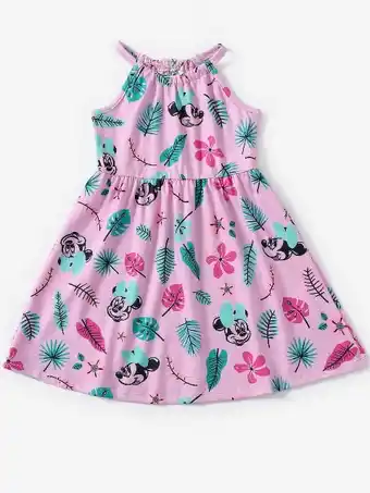 Walmart Disney Gilrs Dresses Minnie Floral Graphic Halter Fashion Tank Dress Summer Outfits Sizes 2-6 offer
