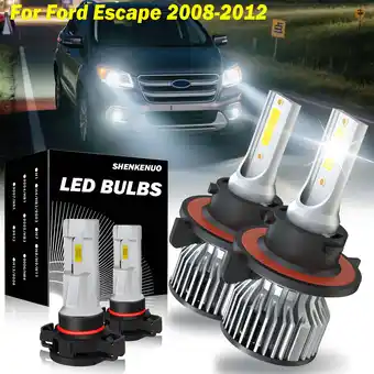 Walmart Fit for 08-12 Ford Escape H13 9008 H16 5202 LED Headlight Bulbs Fog Light Kit 6000KPack of 4 offer