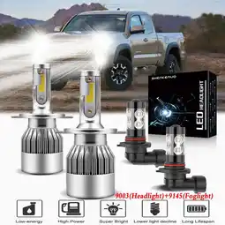 Walmart For 2005-2011 Toyota Tacoma Headlights 9003 9145 LED High and Low Beam+9145 Fog Light 4pc offer